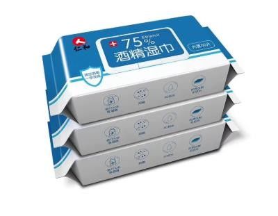 Mano que limpia trapos no tejidos del alcohol de la categoría alimenticia del 75%