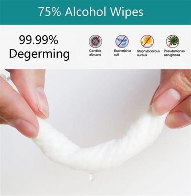 Trapos mojados del alcohol de los adultos el 75% del hogar para la limpieza de la esterilización